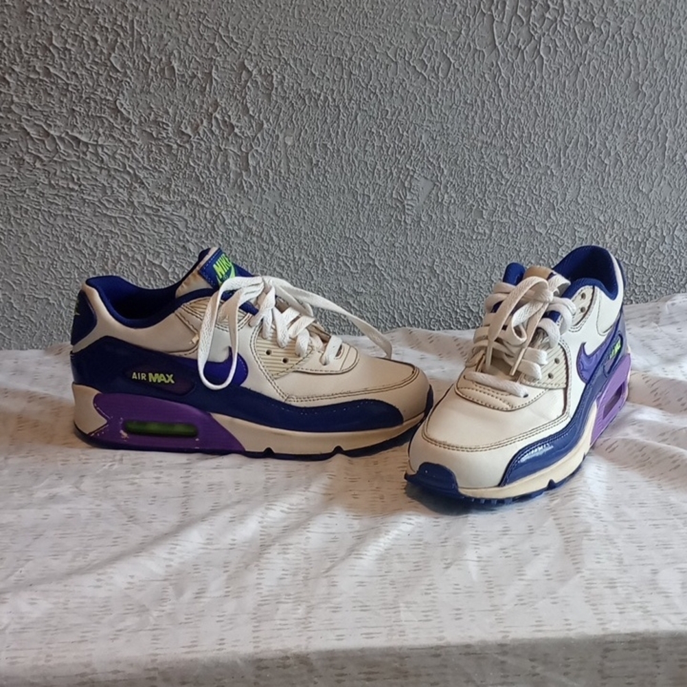 Nike Kids Air Max White and Blue Sneakers